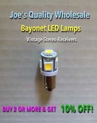 (8)BAYONET LED LAMPS/MC2105/MC2300-MC2505-1866/MC 2125/McIntosh/MAC 1500/C20 AMP