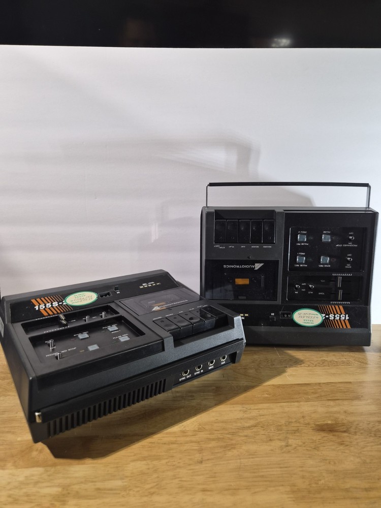 2 Audiotronics Classette 155 S Synchronized Tape Recorder Japan