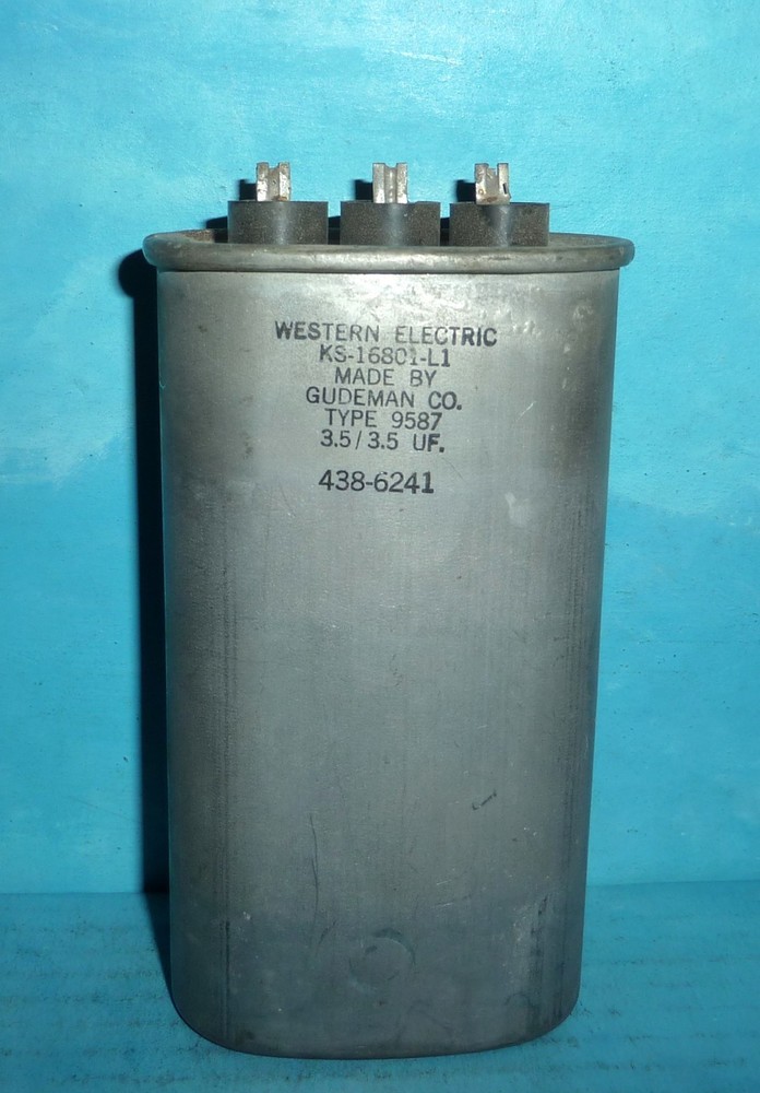 Western Electric KS-16801-L1 Oil Capacitor 3.5/3.5uf 330VAC