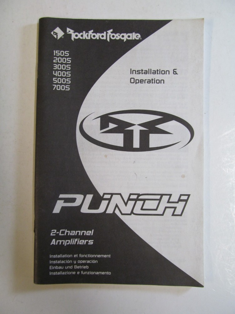 Audio Manual Rockford Fosgate Punch Amplifiers 150/200/300/400/500/700/S cl