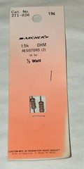 NOS (2) Archer Radio Shack Tandy 15k OHM 5% Tol 1/2 Watt Resistors 271-036 NIP