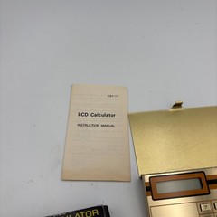 Credit Card Calculator with Brass Case Vintage LCD Taiwan Futura