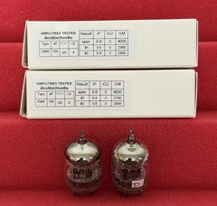Two GE 6386 Tubes /Amplitrex Tested / D Getters / x3 Mica / Black Plates 1950’s