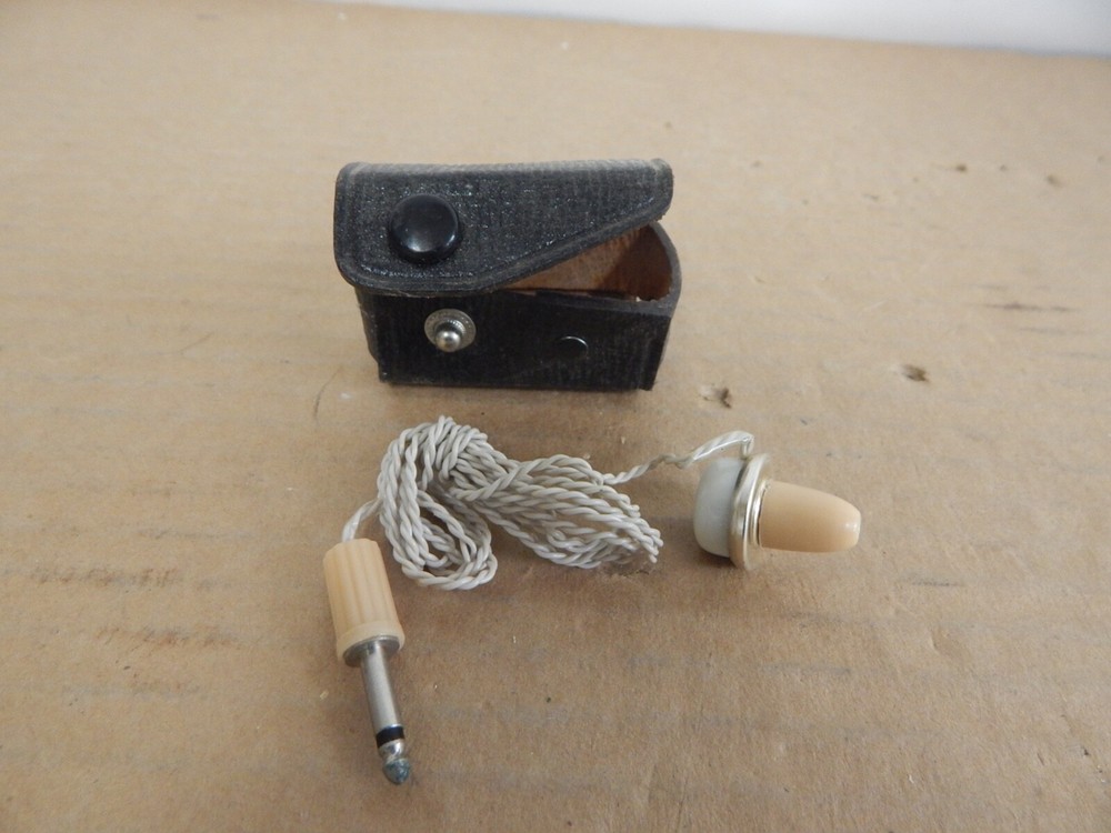 Vintage Made in Japan Single Ear Earphone Audio Headphone w/ Case Retro