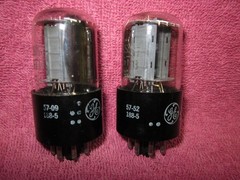 Pair 1957 GE Side Getter 6SN7GTB Tubes STRONG! 6SN7