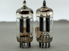 (2) Siemens Smooth Plate 12AX7 ECC83 Vacuum Tubes O Getters Test NOS on TV-7B/U