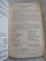Vintage 1954 RCA Receiving Tube Manual SC Technical Series RC-17