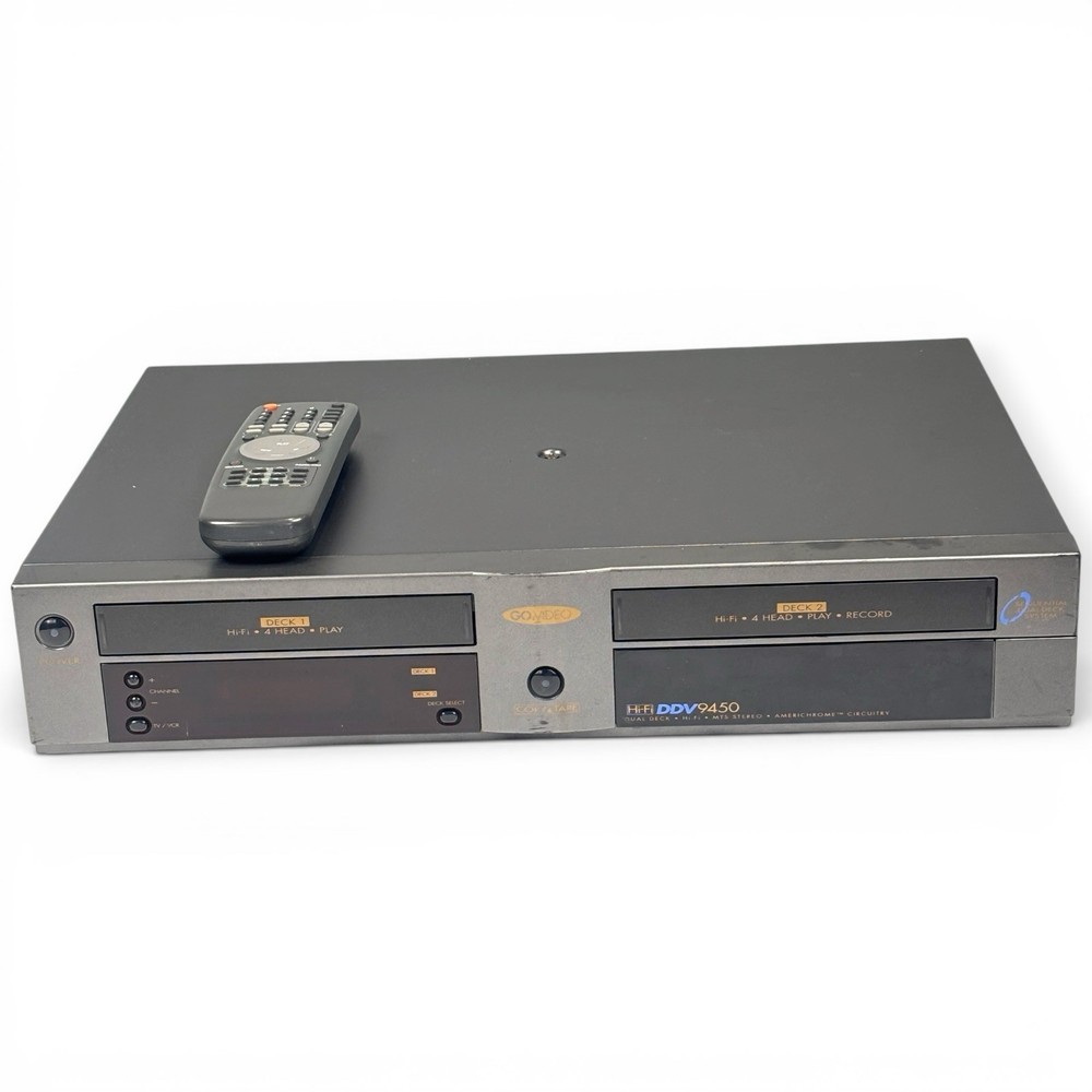 Go-Video DDV9450 Dual-Deck Hi-Fi VHS VCR Recorder | Remote