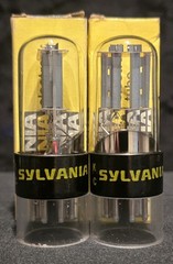 SYLVANIA 6SN7 GTB 1977 TUBE 2 HOLE TOUGH DOG FOIL GETTER MATCHED SET NIB