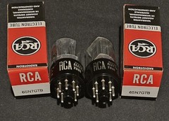 RCA 6SN7 GTB TUBE 1962 TOUGH DOGS 2 HOLE BLACK LADDER PLATES MATCHING SET