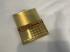 Vintage Aopha Gold Case & Calculator Taiwan Travel Purse