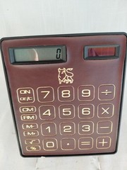 Vintage VITRONIC Solar/Battery Calculator 1980’s NIB Faux Leather Full Size Good
