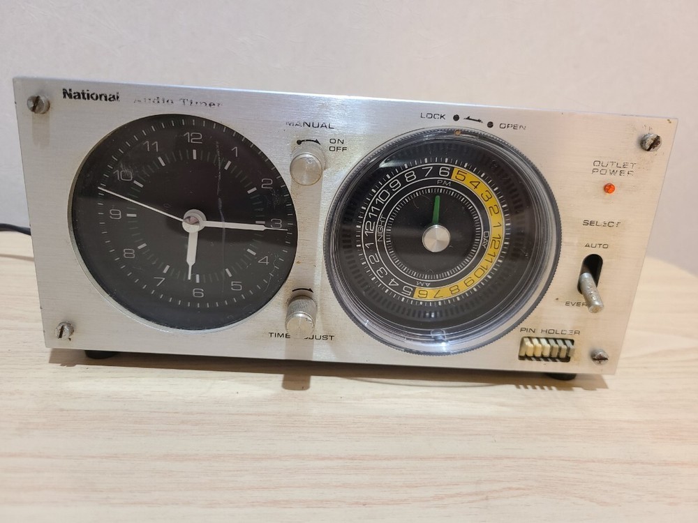 National Pnasonic Analog Audio Timer TE61 Clock Vintage 50HZ Working Tested