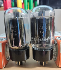 6L6GC GENERAL ELECTRIC PREMIUM MATCHED PAIR OF TUBES NOS NIB *eTRACER* #12C51