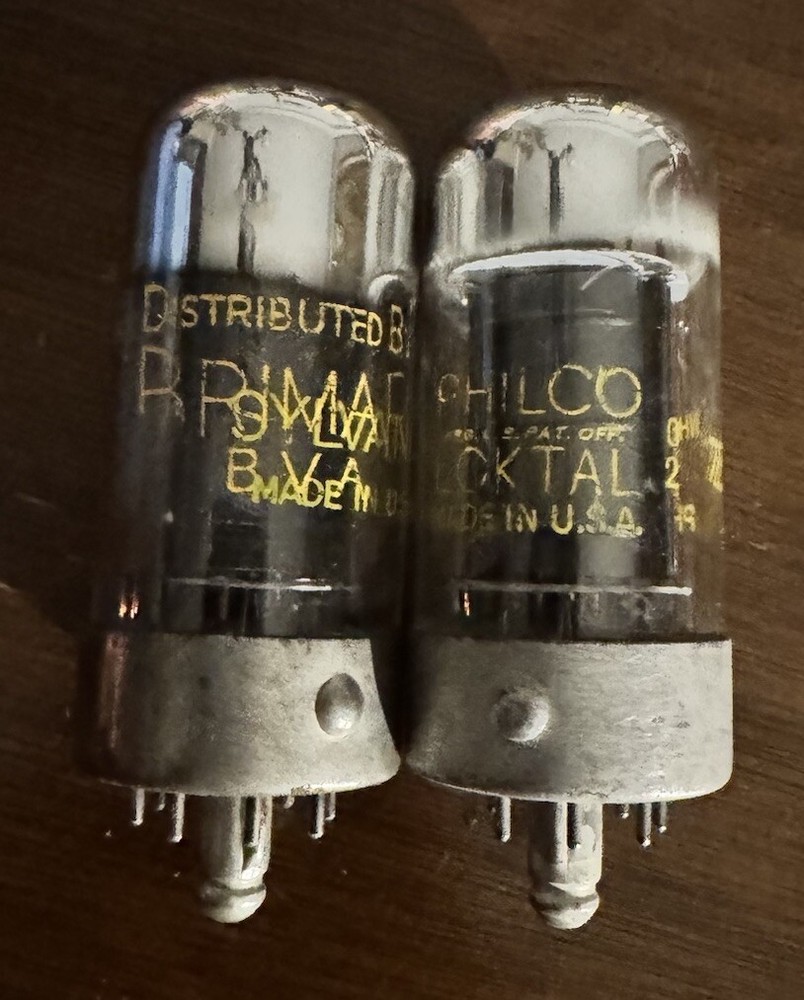 NOS Match Pair Brimar & Philco (Sylvania) 7C5 KT81 Loctal Tubes (6V6) RichTone !