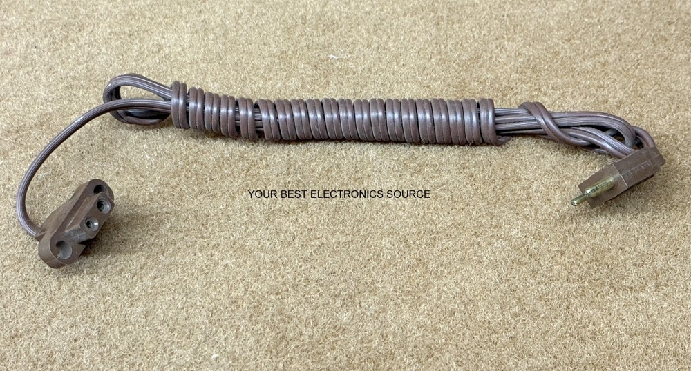 NOS NEW Vintage TV / Radio Cheater Cord Extension, Polarized, BULK, Brown, 6 Ft.