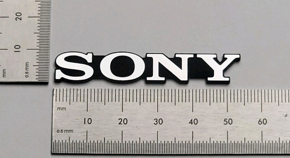 SONY PVM 2030 Television Badge Logo Label Custom Incised Acrylic With Adhesive
