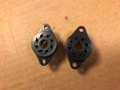2 NOS Vintage Black 8-Pin Octal Vacuum Tube Sockets USA Alcon Bakelite (Qty Ava)