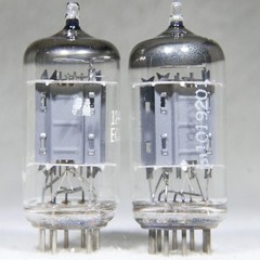Matched Pair Telefunken ECC83/12AX7 Long Ribbed Plate Germany Diamond on Bottom