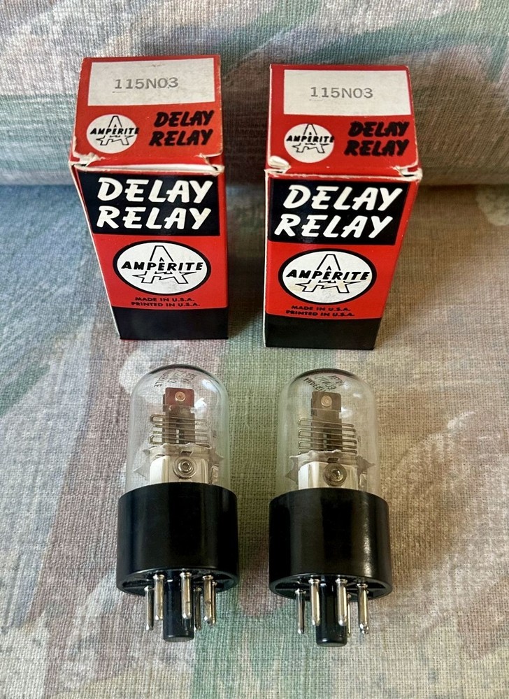 Amperite 115N03 Thermal Time Delay Relays Vacuum Tubes w/ Original Boxes – Pair
