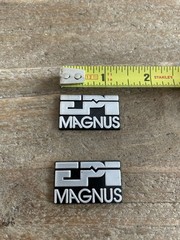 2 Vintage Original EPI Magnus Epicure Speaker Grill Cover Badge Lot