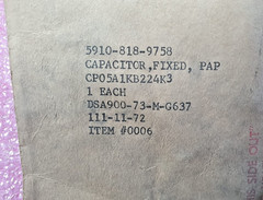 10 Units WEST-CAP CP05A1KB224K3 – 5910-00-818-9758 Capacitor, Fixed