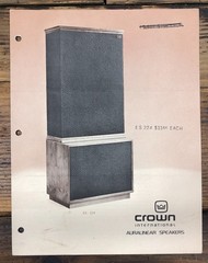 Crown ES-224 -212 -26 -14 Auralinear Speakers Dealer Brochure *Original*