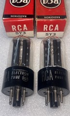Pair RCA 5Y3GT Vacuum Tubes Black Plate Bottom D-Getter Tubes New In Box