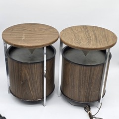 TESTED! Zenith Circle of Sound Speakers with Wood Grain / Round / Retro Omni-VTG