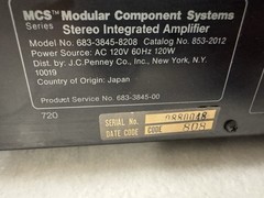 MCS Modular Component Systems 3845 1981 Vintage Integrated Amplifier Part Repair