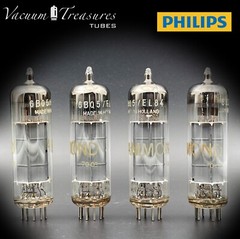 EL84 ( 6BQ5 ) AMPEREX PHILIPS O Getter KM4 Heerlen Matched Tubes Made in Holland