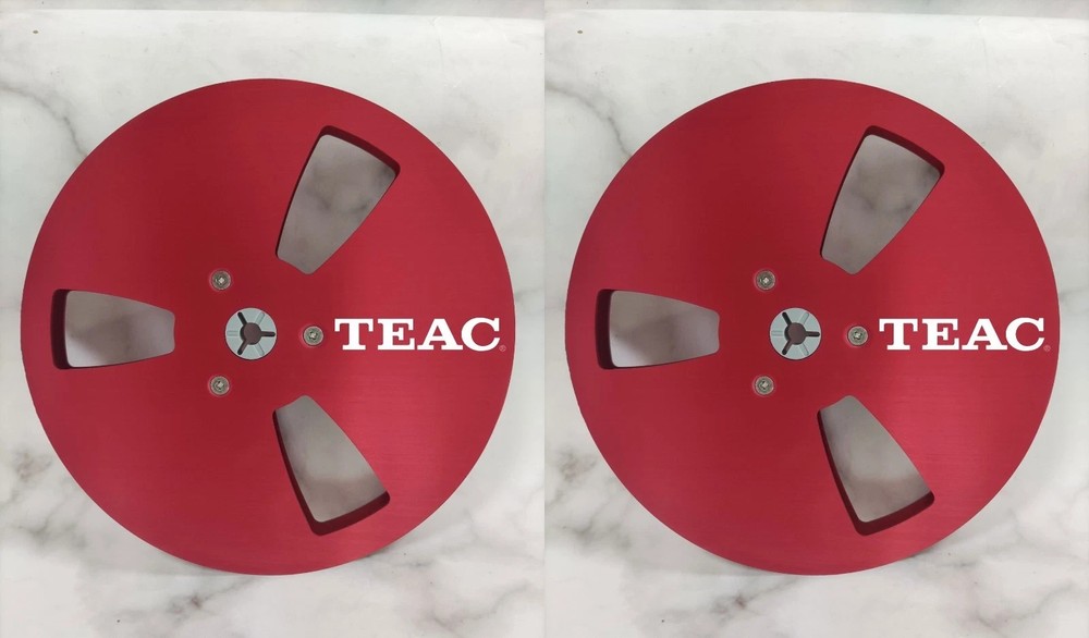 One Pair red TAPE REEL TEAC 7″ inch Light Metal Aluminum Take Up Reel