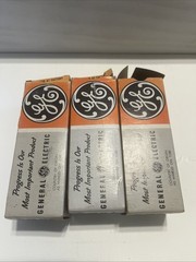 3 General Electric Made In Holland Black Plate Tubes TV7 Tested Strong