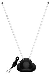 Telescopic FM Antenna Stereo Radio Receiver Indoor Rabbit Ears with 300 Ohm Wire