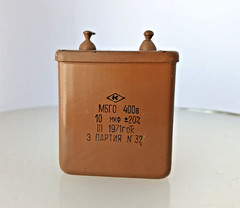 2 x 10uF 400V 10% MBGO MATCHED PAIR Soviet Paper Oil PIO Capacitor MBGO-2 NEW