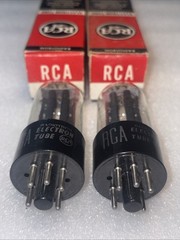 Pair RCA 5Y3GT Vacuum Tubes Black Plate Bottom D-Getter Tubes New In Box