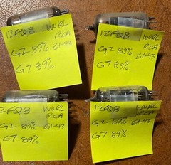 4 (four) RCA Wurlitzer 12FQ8 Preamp Twin Double-plate Triode Tubes 1961