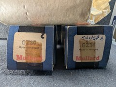 Pair NEW Matched Sealed 1955 Mullard GZ34 Metal Base Vacuum Tubes No Leak 5AR4