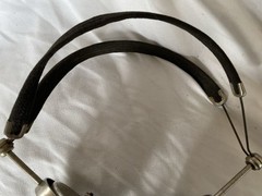 Antique PAL Headphones Cloth Wire Headband Radio Headset Earphones Pin Plugs