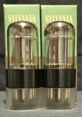 SYLVANIA 6SN7 GTB TUBE 1959 CHROME TOPPED HALO BLACK PLATES MATCHING SET