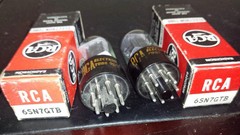 ⭐USA⭐Test NOS Matched Pair RCA 6SN7GTB 6SN7 BLACK PLATE Tube TV-7 LOT #1A+++