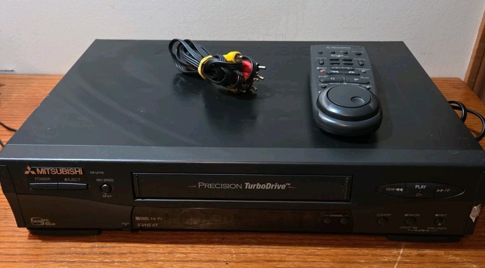 Mitsubishi VCR HS-U778 Precision TurboDrive VHS/S-VHS Hi-Fi Stereo 4-Head