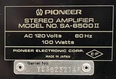 Vintage Pioneer SA-6500 II TX-6500II, 25W AM/FM Stereo Combo 1976 Fully Serviced