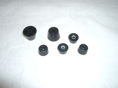 BUDWIG L6B-TF6T RADIO CABINET PLASTIC RISER & BUMPER FEET FOR COLLINS HEATHKIT