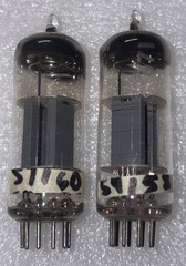Matched Pair Amperex E180CC 7062 Pinch Waist Foil D Getter Tube TV7 Strong #5