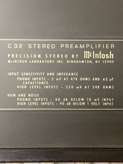 McIntosh C32 Stereo Preamplifier w/ Original Box Tested Working