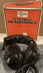 Vintage Trisonic Stereo Headphones Tri-Sonic Model 676 Taiwan Tested