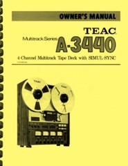 Teac A-3440 Tape Deck OWNER’S MANUAL and SERVICE MANUAL