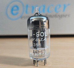 12AX7 TUNG SOL 17MM GREY PLATE VINTAGE AUDIO TUBE (1954) *eTRACER* #12C35