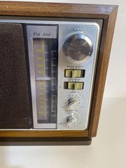 Vintage SONY AM/FM Desktop Radio Model ICF-9740W Wood Grain Tested Working MCM